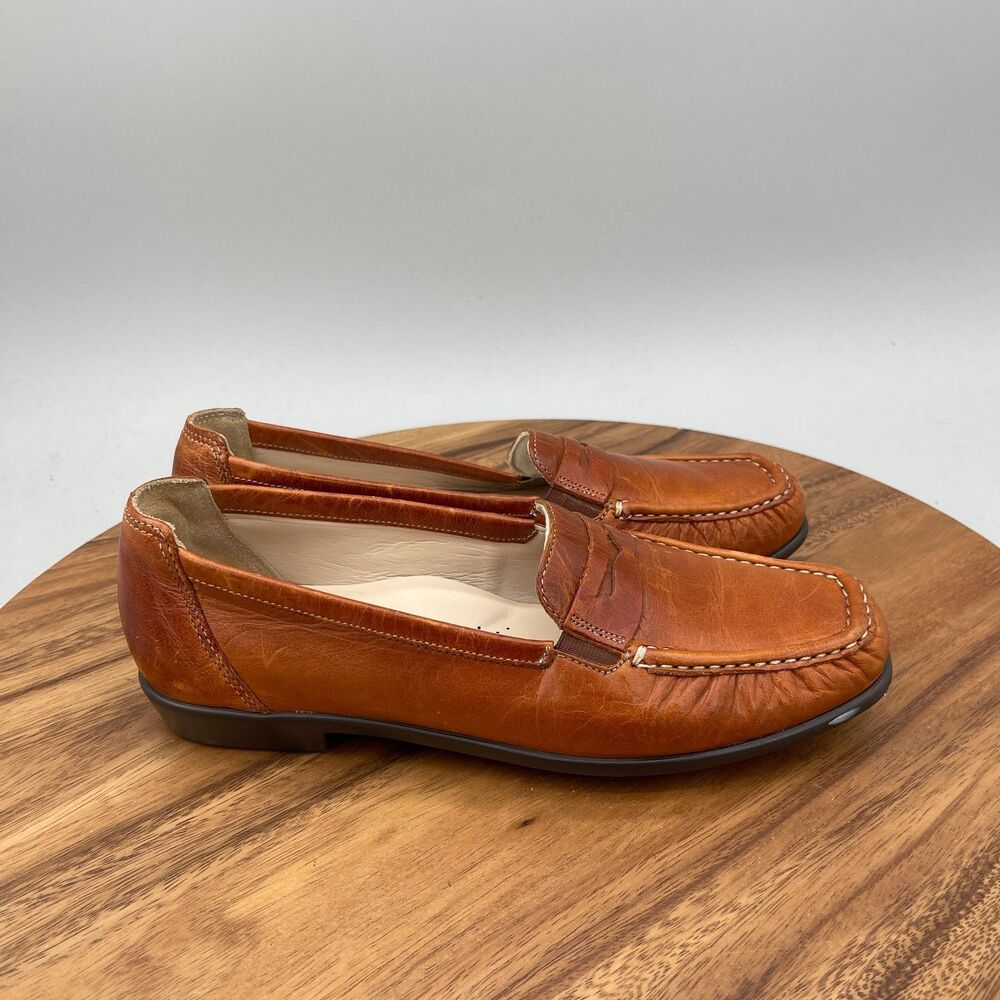 SAS Penny J Loafers Womens Size 8.5 W Brown Leather Casual Comfort Slip On Shoes